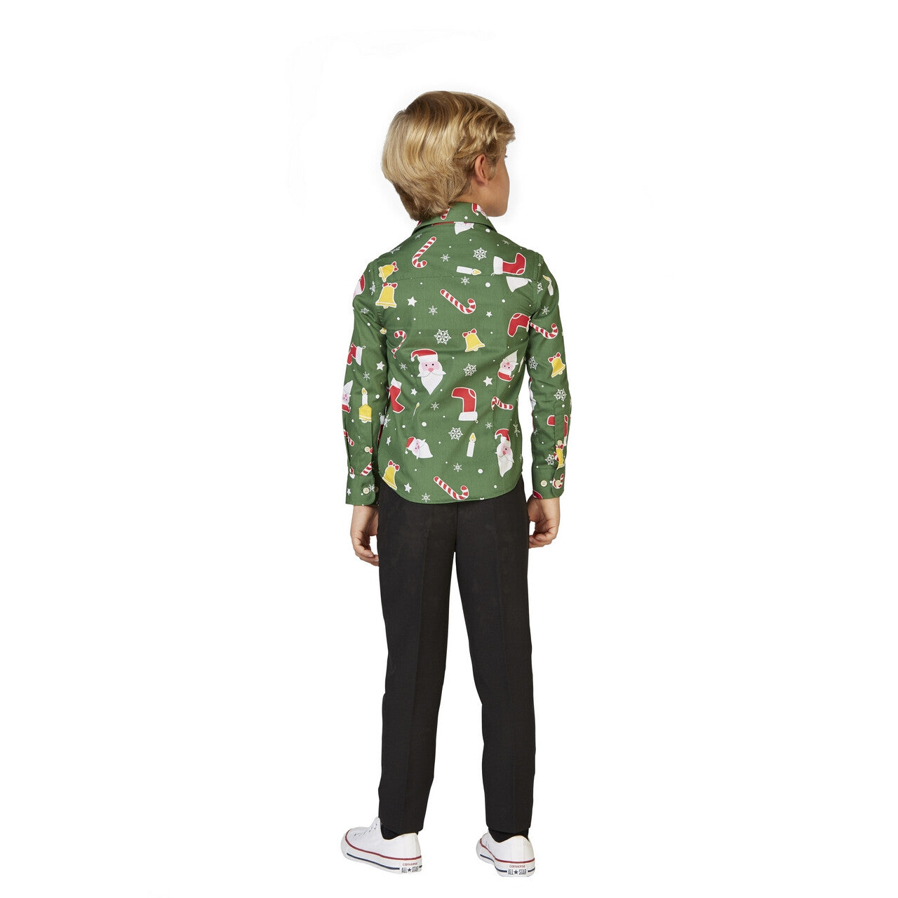 Op deze afbeelding zie je een Kostuums, van het merk Opposuits. Groene Santaboss Blouse Jongen