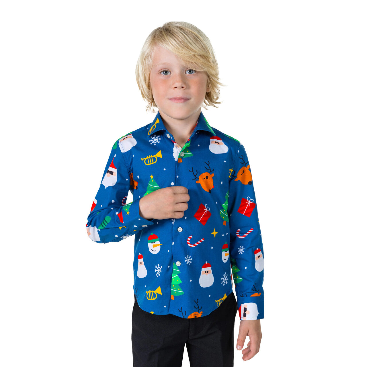 Op deze afbeelding zie je een Kostuums, van het merk Opposuits. Klaar Voor Kerst Foute Kerst Blouse Jongen