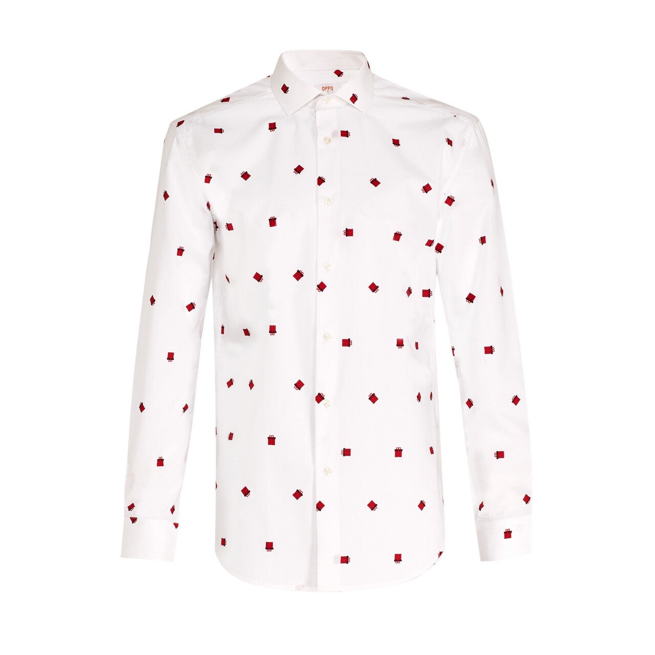 Op deze afbeelding zie je een Kostuums, van het merk Opposuits. Subtiele Kerstcadeaus Overhemd Wit Met Lange Mouwen Man