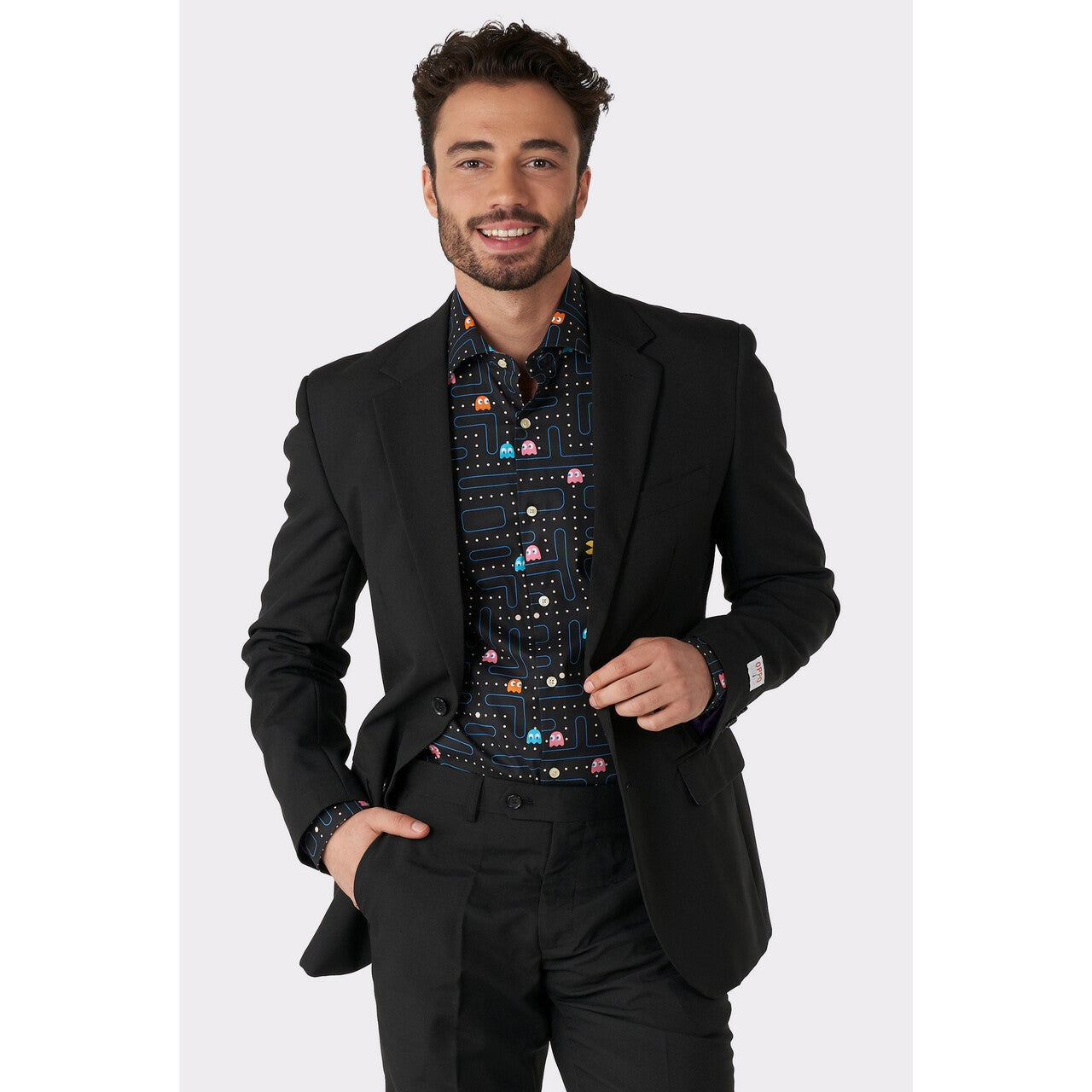Op deze afbeelding zie je een Kostuums, van het merk Opposuits. Pac-Man™ Arcade Icon Zwart Blouse