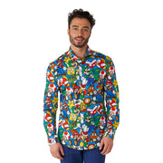 Op deze afbeelding zie je een Kostuums, van het merk Opposuits. Shirt Ls Super Mario™ Man