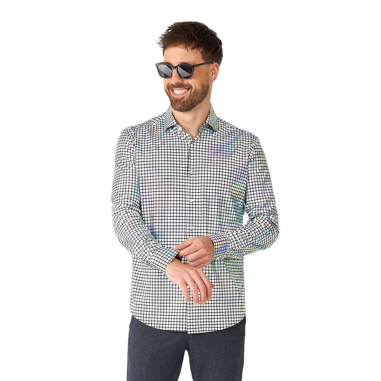 Op deze afbeelding zie je een Kostuums, van het merk Opposuits. Geruite Discoballer Overhemd Man