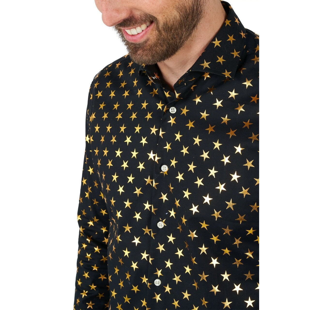 Op deze afbeelding zie je een Kostuums, van het merk Opposuits. Shiny Polka Star Night Overhemd Man