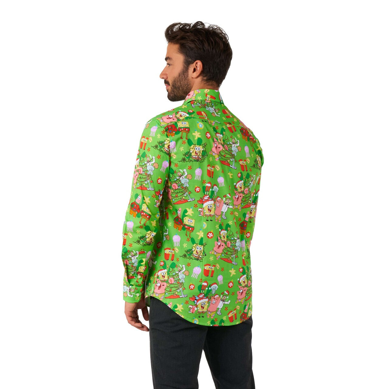Op deze afbeelding zie je een Kostuums, van het merk Opposuits. Shirt Ls Spongebob™ Christmas Man