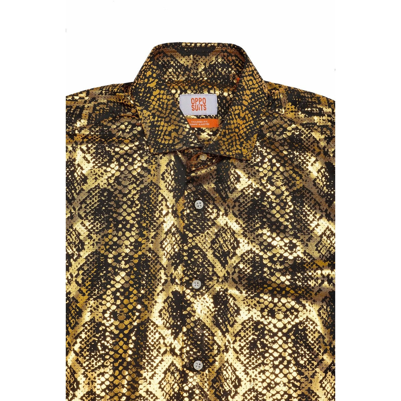 Op deze afbeelding zie je een Kostuums, van het merk Opposuits. Shiny Golden Snake Overhemd Man