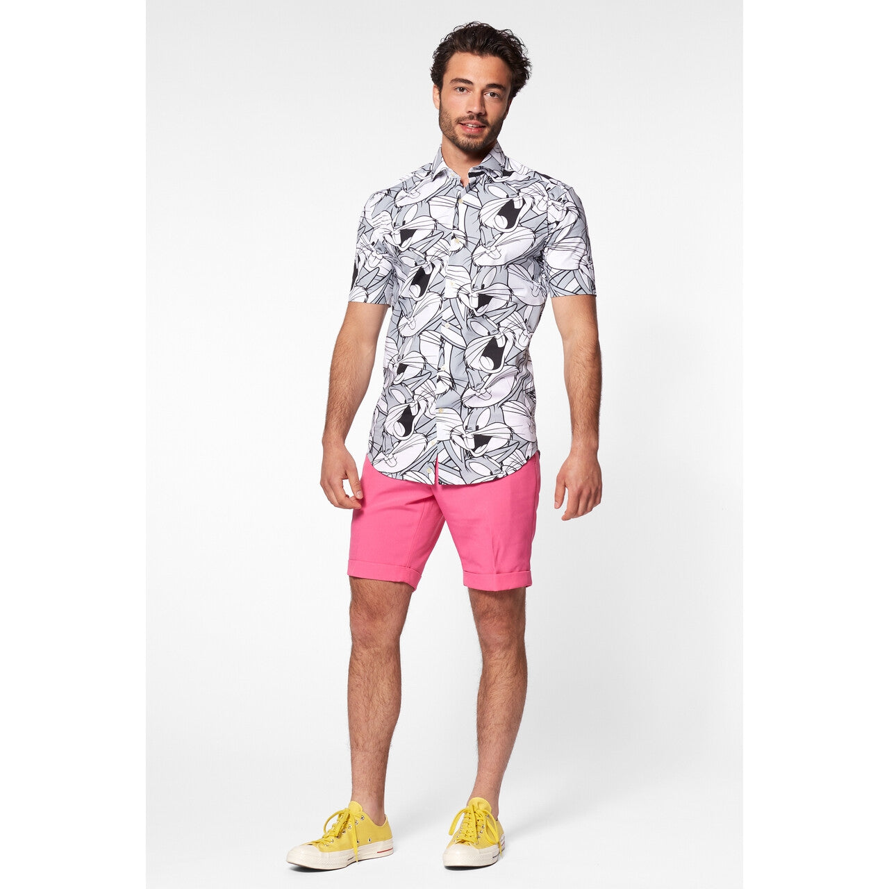 Op deze afbeelding zie je een Kostuums, van het merk Opposuits. Whats Up Doc Bugs Bunny™ Blouse Zwart Wit Man