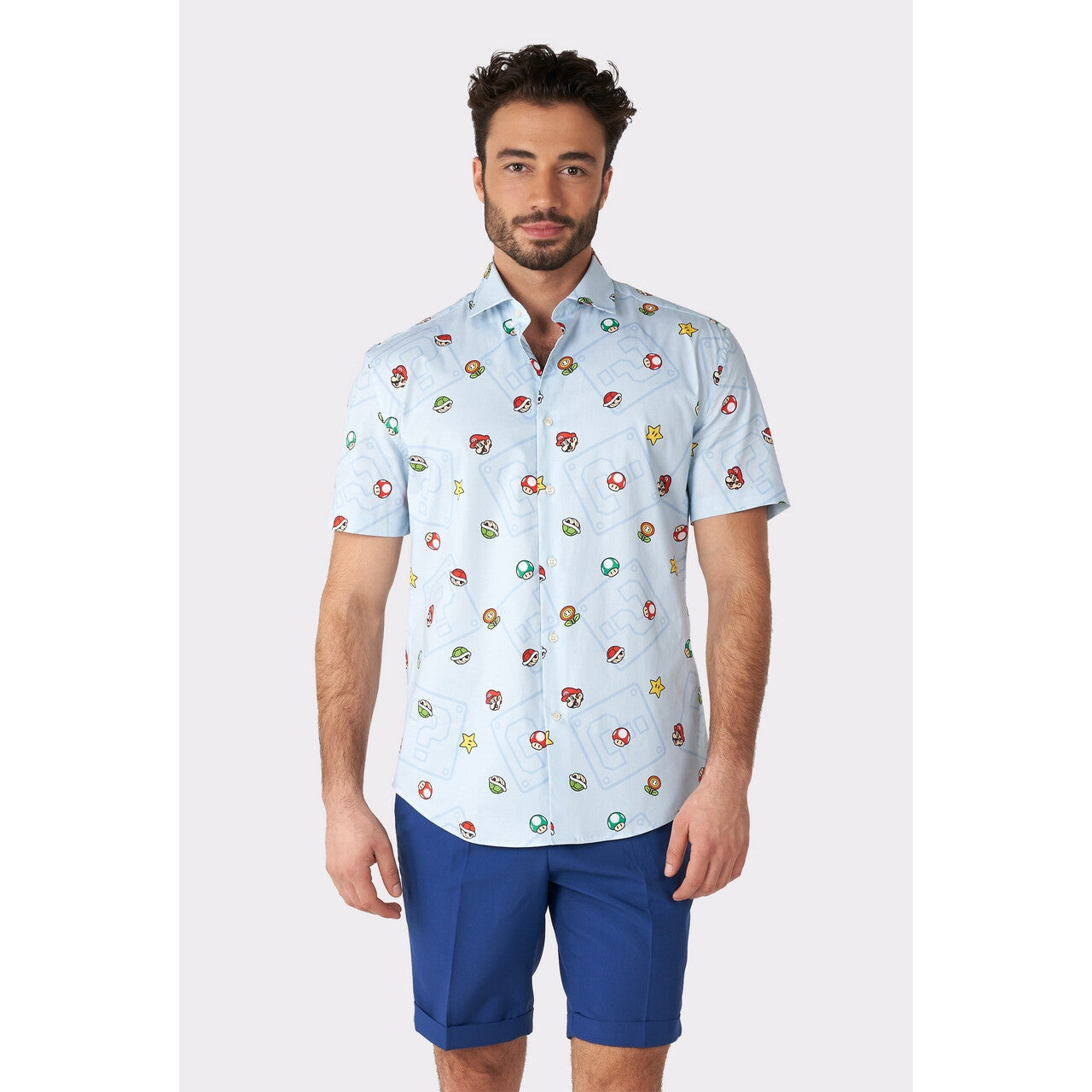 Op deze afbeelding zie je een Kostuums, van het merk Opposuits. Super Mario™ Icons Level Up Blouse Man