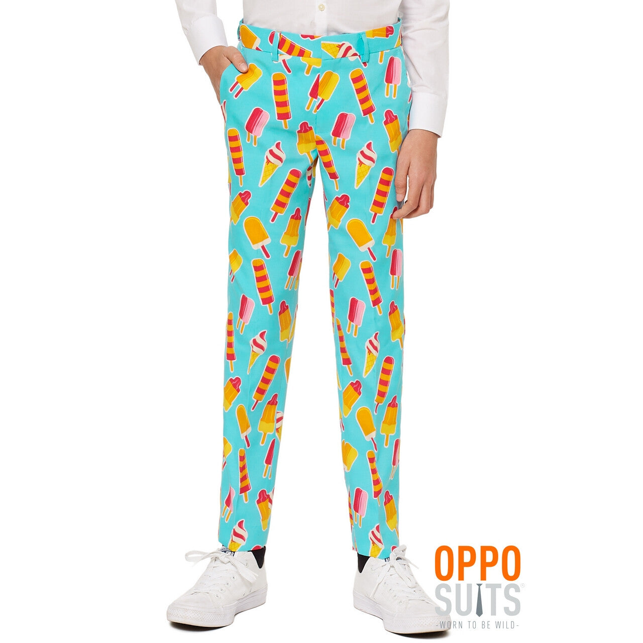 Op deze afbeelding zie je een Kostuums, van het merk Opposuits. Ola La Zomerse IJsjes Tiener Jongen Kostuum