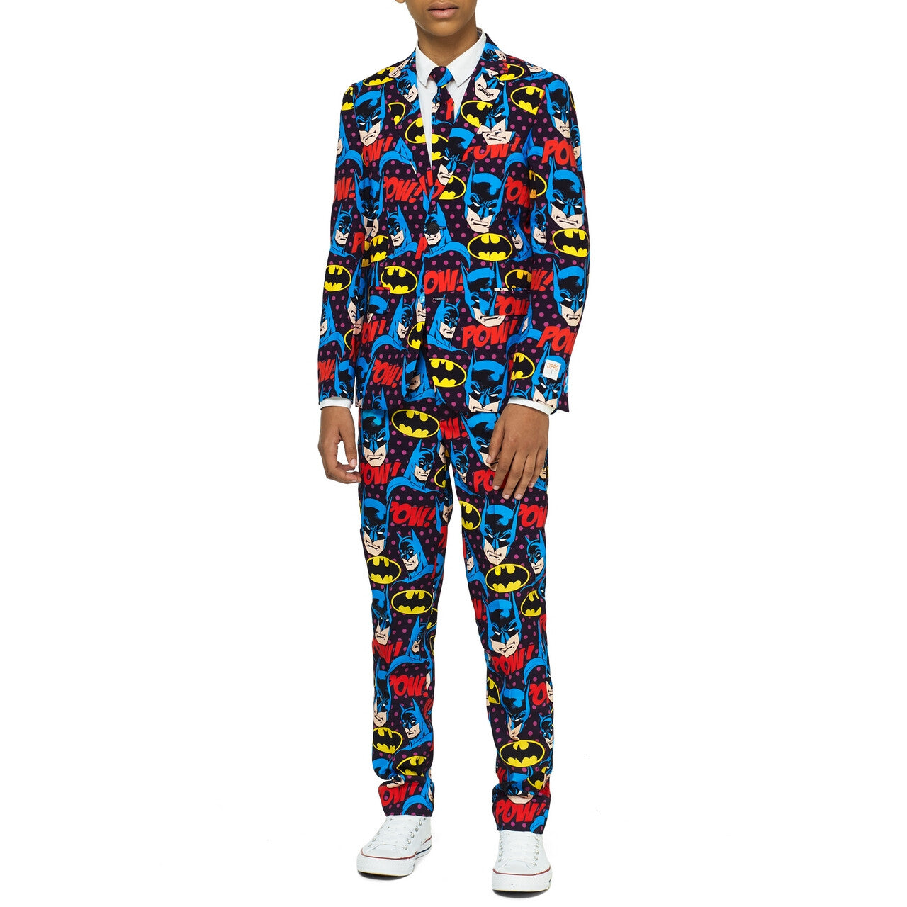 Op deze afbeelding zie je een Kostuums, van het merk Opposuits. The Dark Knight Comics Batman™ Strip Tiener Jongen Kostuum