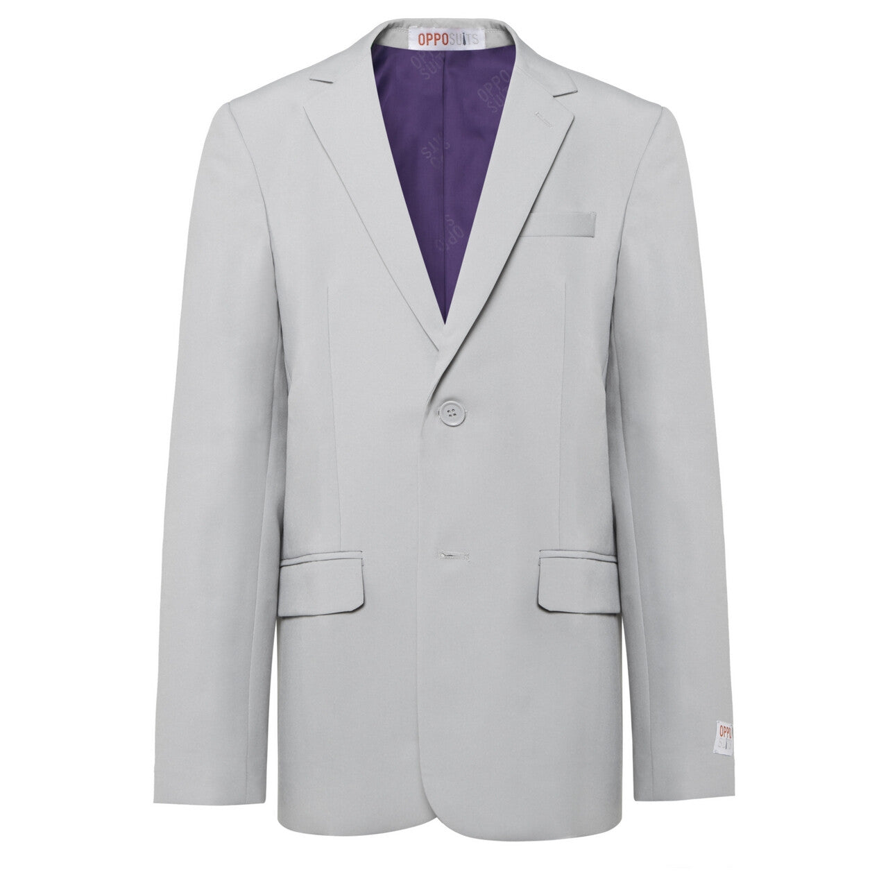 Op deze afbeelding zie je een Kostuums, van het merk Opposuits. Klassieke Bruidsjonker Grijs Jongen Kostuum