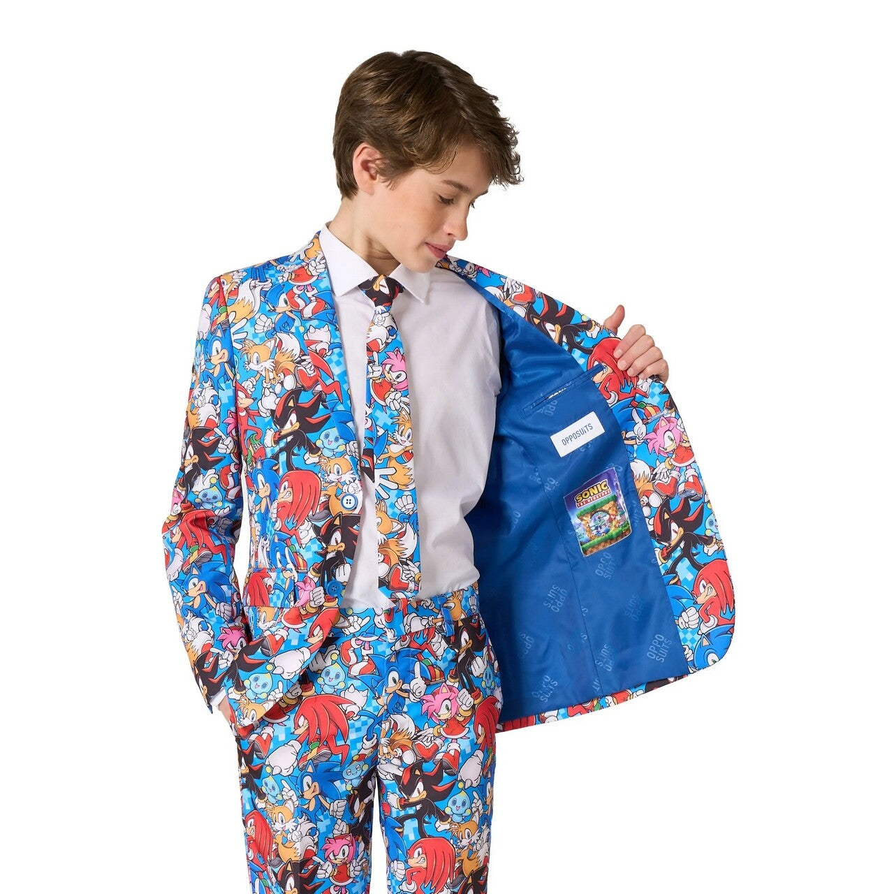 Op deze afbeelding zie je een Kostuums, van het merk Opposuits. Sonic The Hedgehog Jongen Kostuum