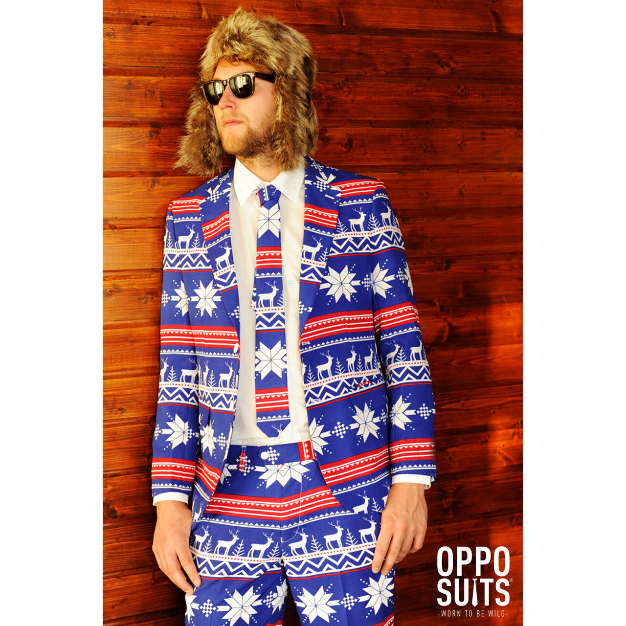Op deze afbeelding zie je een Kostuums, van het merk Opposuits. The Rudolph Kerstmotief Opposuit Kostuum Man