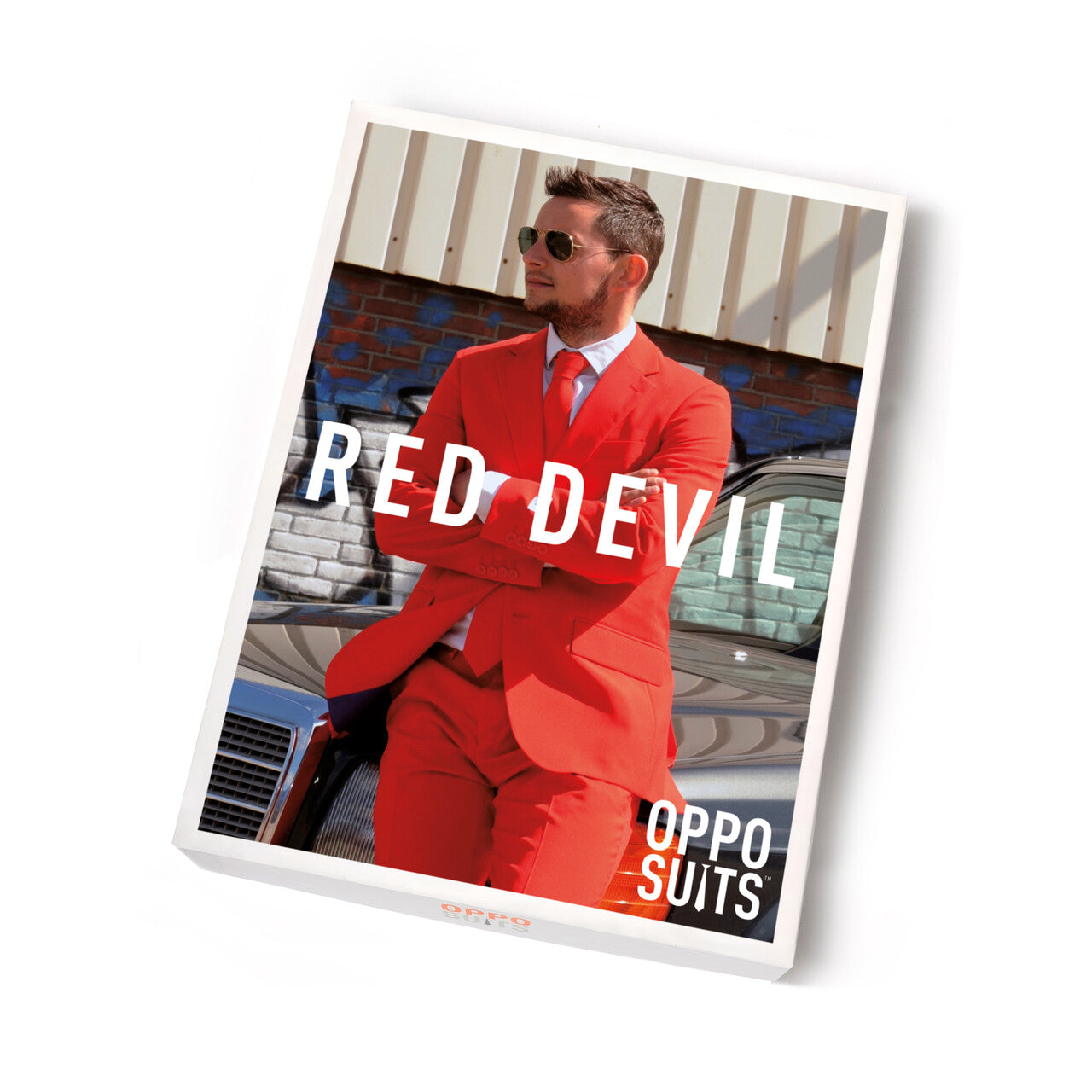 Op deze afbeelding zie je een Kostuums, van het merk Opposuits. Intense Red Devil Opposuit Kostuum Man