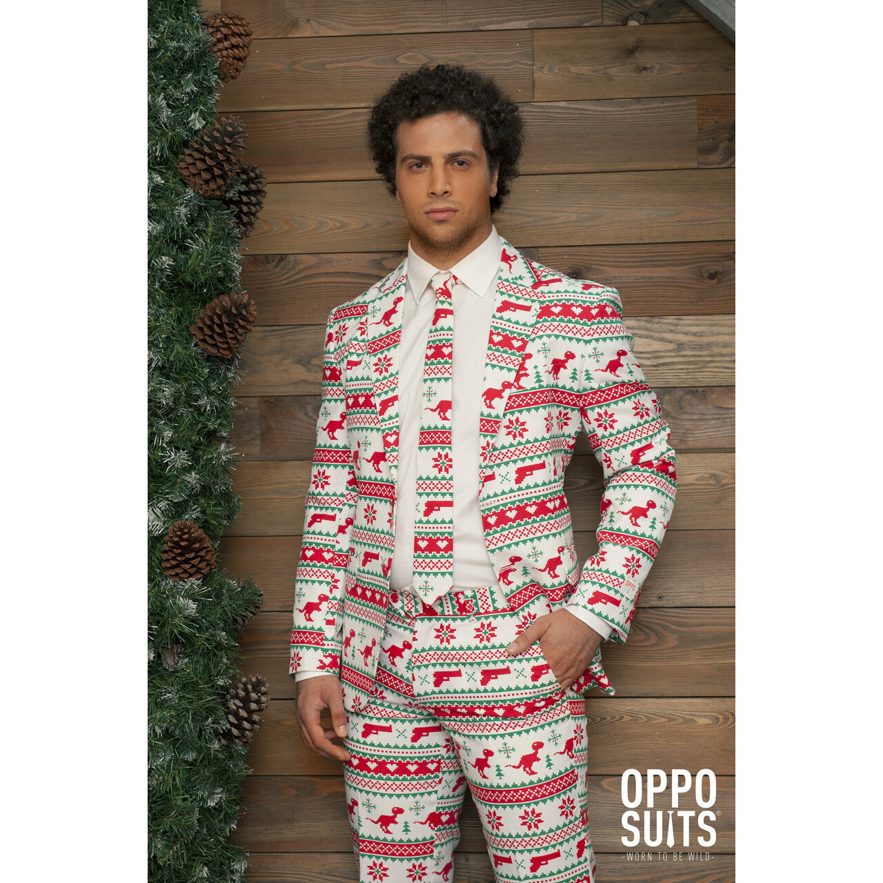 Op deze afbeelding zie je een Kostuums, van het merk Opposuits. Xxx-Mas Gangstaclaus Opposuit Kostuum Man