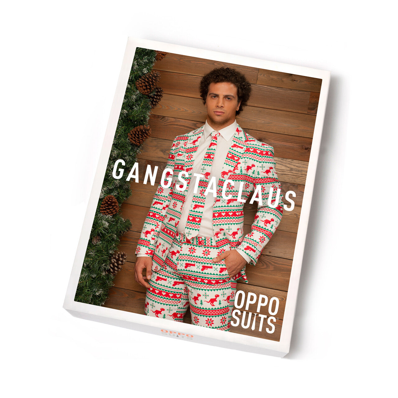 Op deze afbeelding zie je een Kostuums, van het merk Opposuits. Xxx-Mas Gangstaclaus Opposuit Kostuum Man