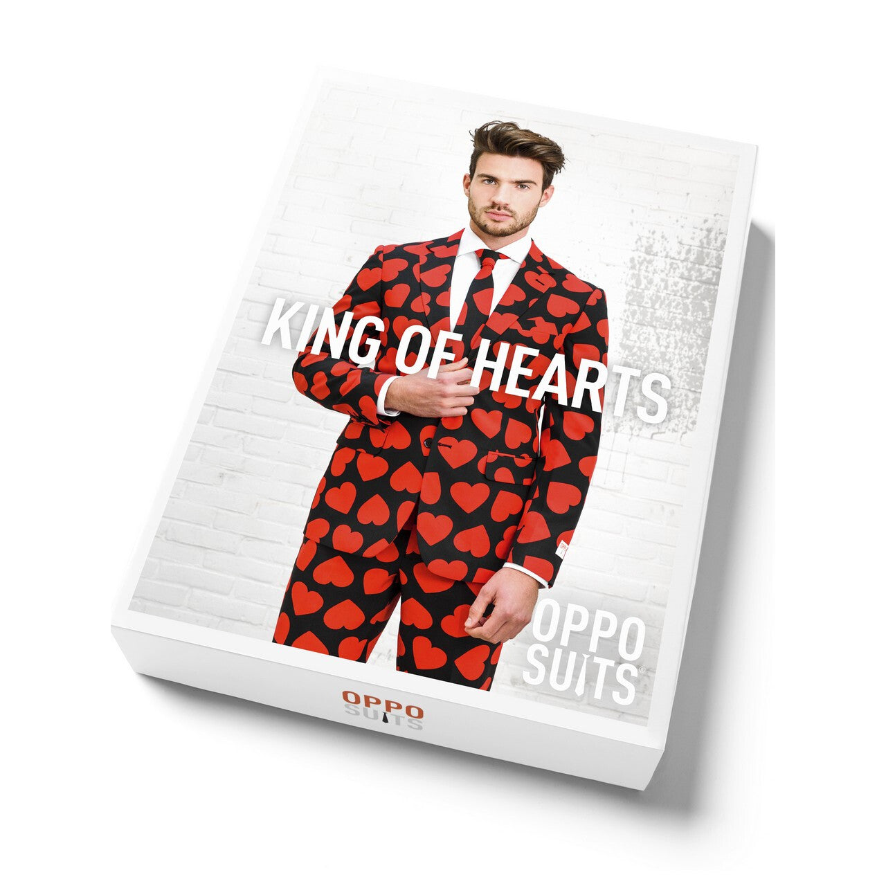 Op deze afbeelding zie je een Kostuums, van het merk Opposuits. Hartenbreker King Of Hearts Opposuit Man Kostuum