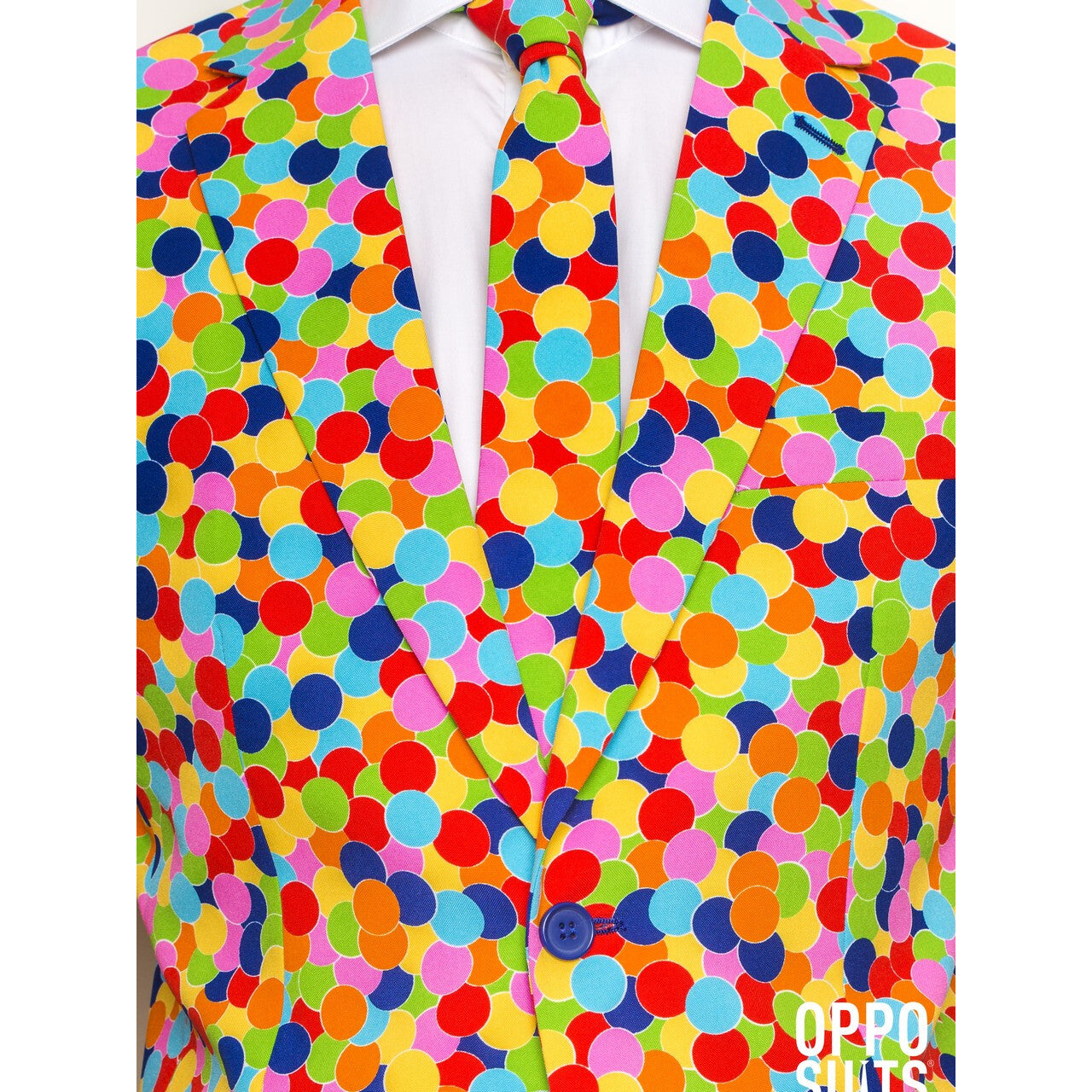 Op deze afbeelding zie je een Kostuums, van het merk Opposuits. Lekker Druk Confetteroni Opposuit Man Kostuum