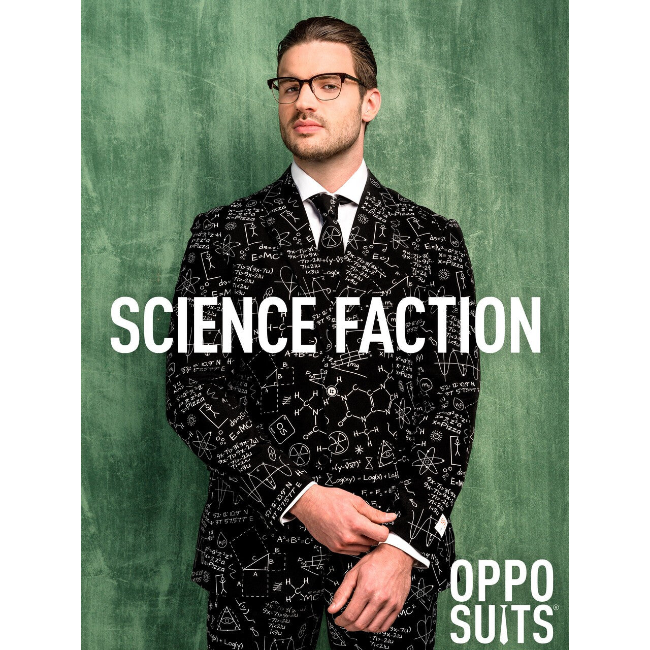 Op deze afbeelding zie je een Kostuums, van het merk Opposuits. Nerdy Beta Science Faction Opposuit Man Kostuum