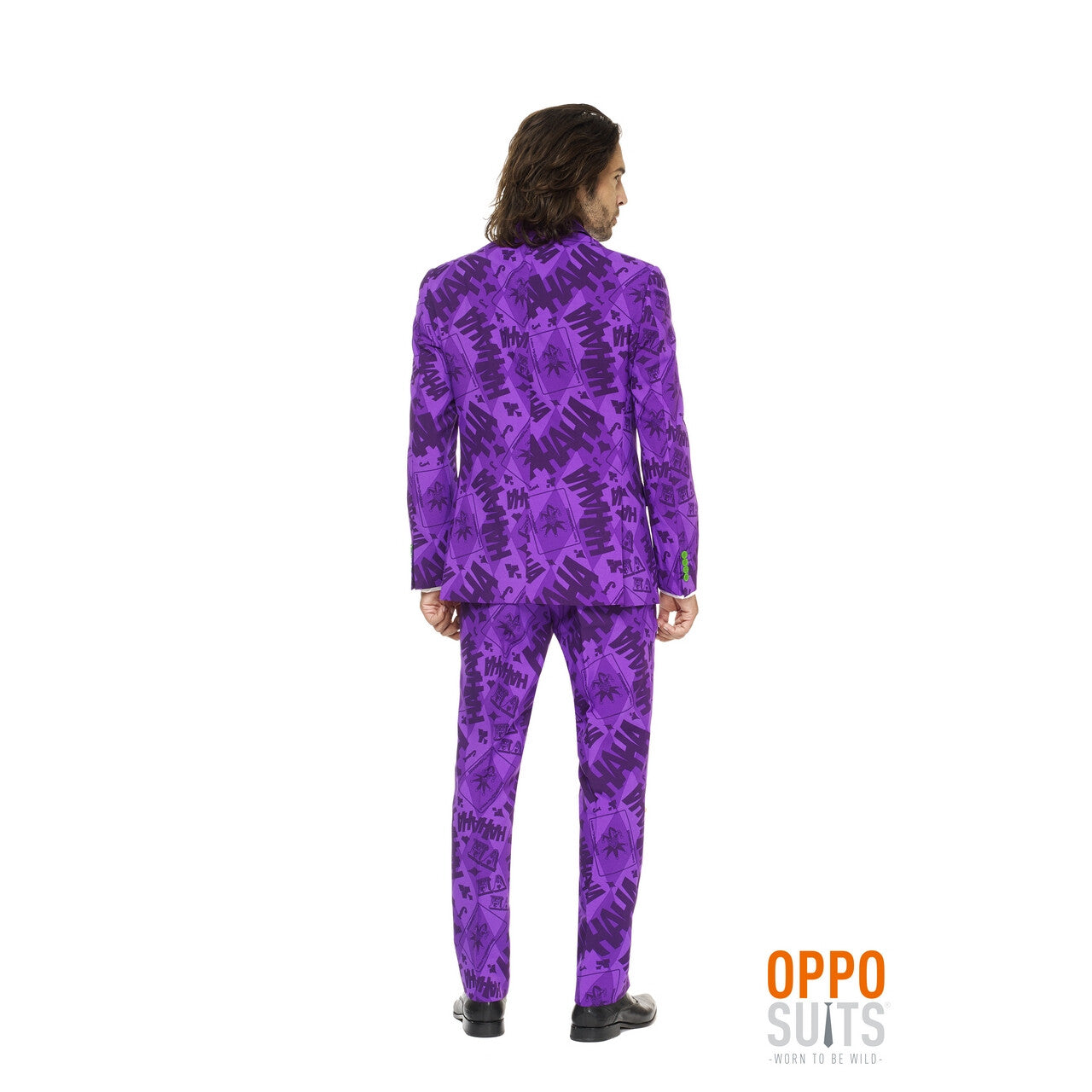 Op deze afbeelding zie je een Kostuums, van het merk Opposuits. Batman Joker™ Strip Lach Kostuum