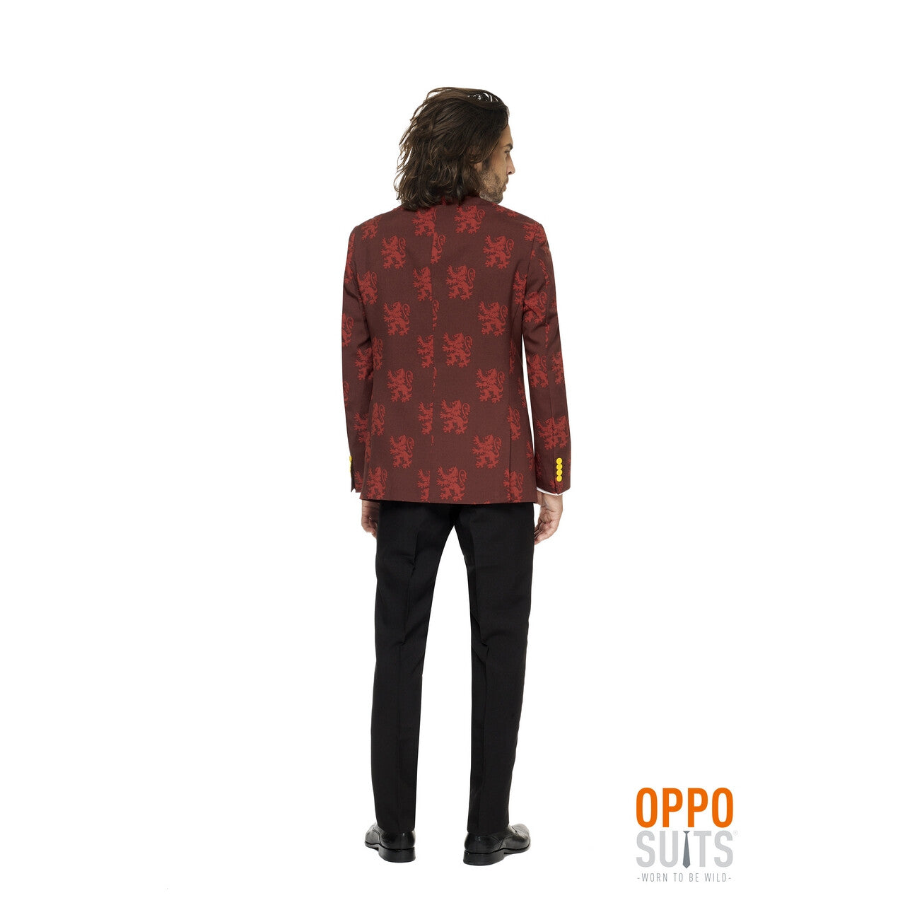 Op deze afbeelding zie je een Kostuums, van het merk Opposuits. Harry Potter™ Zweinstein Griffoendor Wapen Man Kostuum