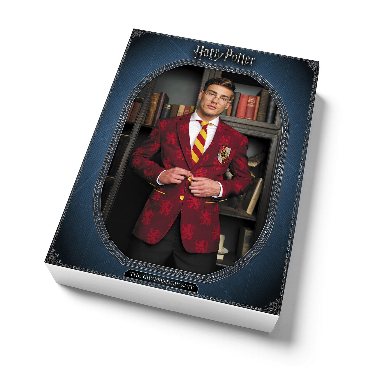 Op deze afbeelding zie je een Kostuums, van het merk Opposuits. Harry Potter™ Zweinstein Griffoendor Wapen Man Kostuum
