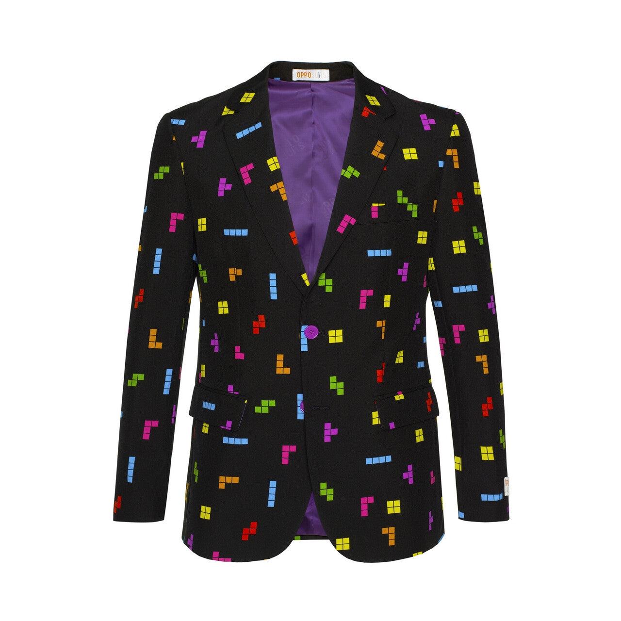 Op deze afbeelding zie je een Kostuums, van het merk Opposuits. Kleurig Tetris Blokken Computerspel Man Kostuum