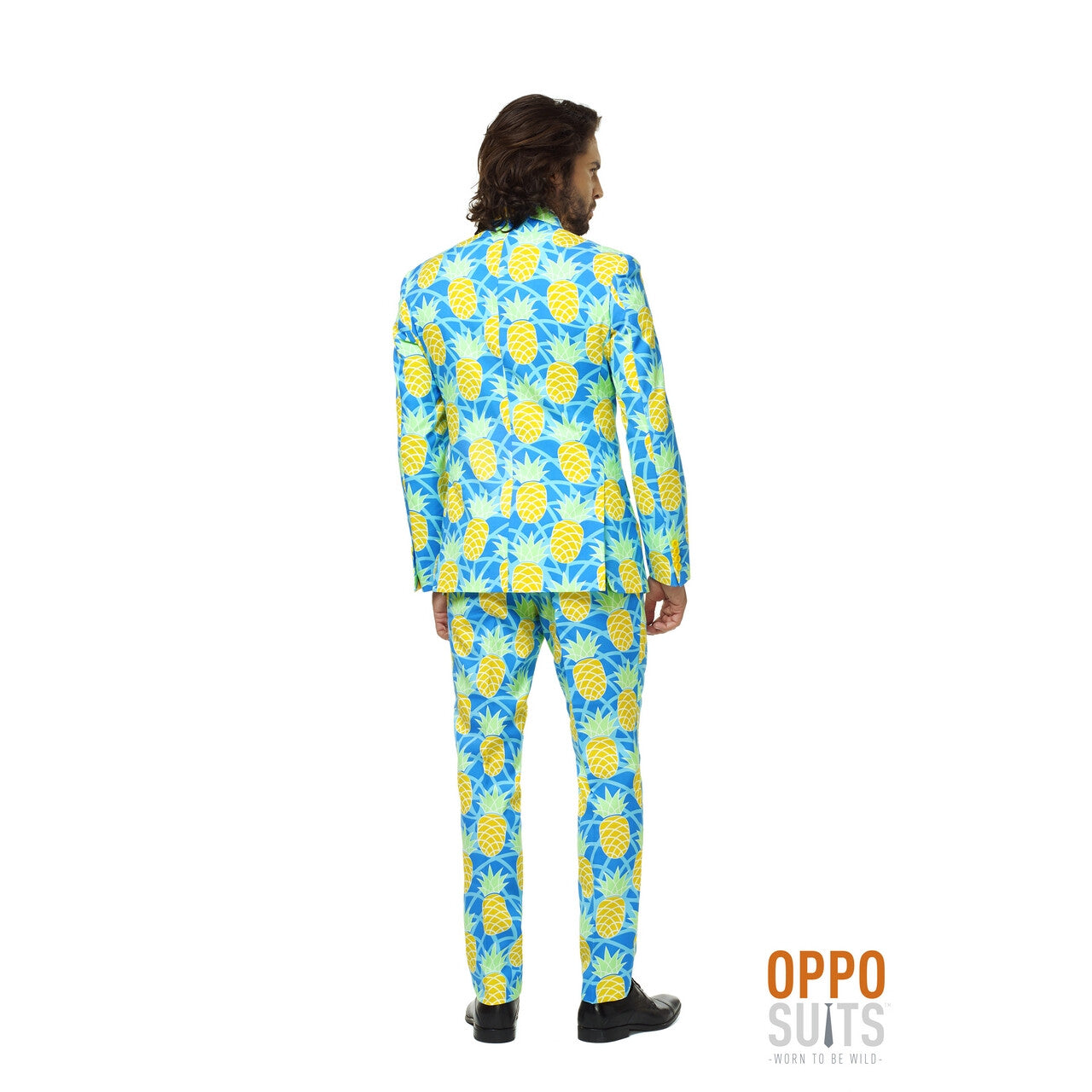 Op deze afbeelding zie je een Kostuums, van het merk Opposuits. Tropisch Lange Zomer Ananas Man Kostuum