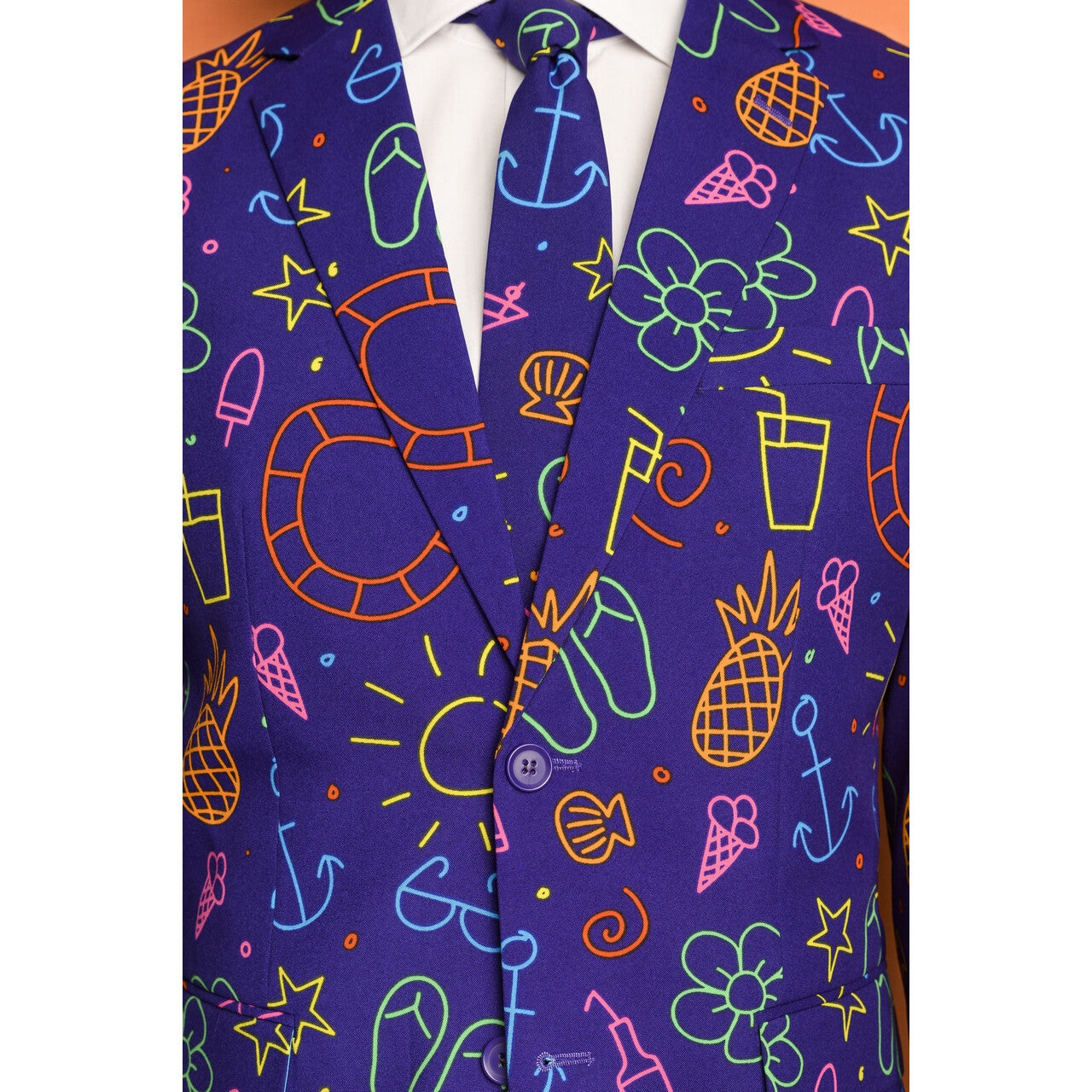 Op deze afbeelding zie je een Kostuums, van het merk Opposuits. Doodle Dude Zomerse Tekeningen Man Kostuum