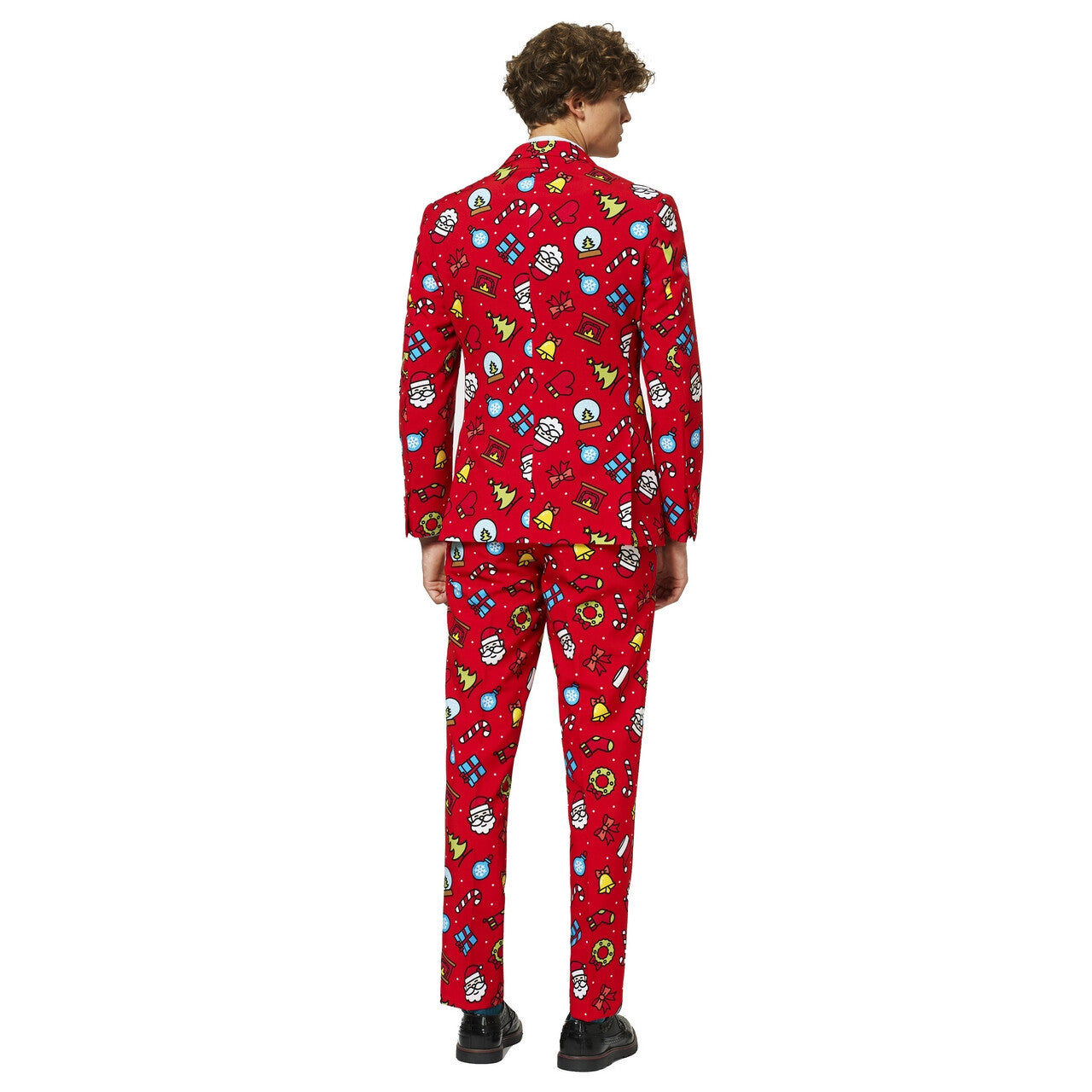 Op deze afbeelding zie je een Kostuums, van het merk Opposuits. Kenmerkend Rood Kerst Motieven Man Kostuum