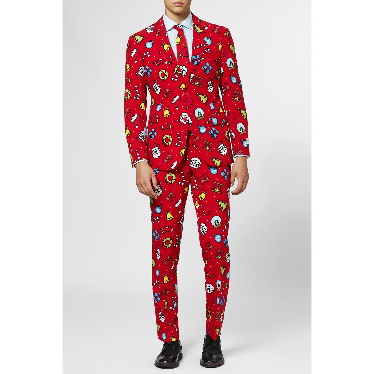 Op deze afbeelding zie je een Kostuums, van het merk Opposuits. Kenmerkend Rood Kerst Motieven Man Kostuum