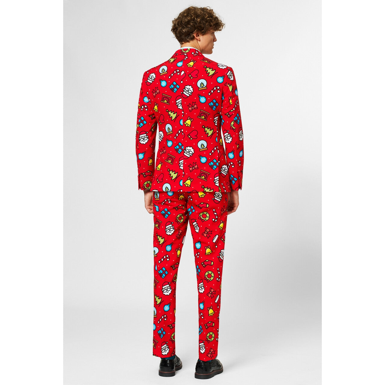 Op deze afbeelding zie je een Kostuums, van het merk Opposuits. Kenmerkend Rood Kerst Motieven Man Kostuum