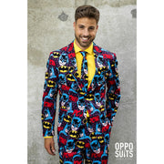 Op deze afbeelding zie je een Kostuums, van het merk Opposuits. The Dark Knight Comics Batman™ Strip Kostuum