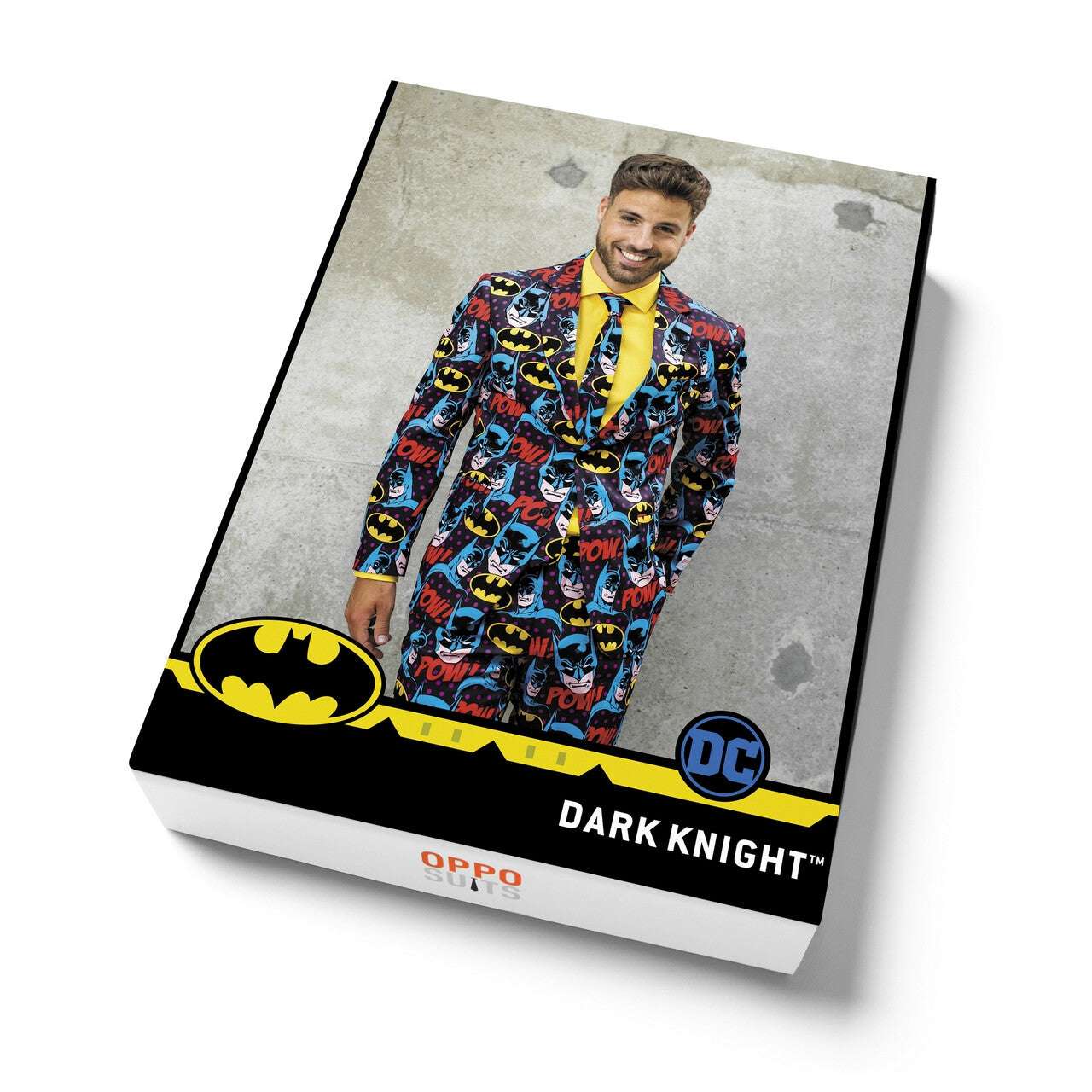 Op deze afbeelding zie je een Kostuums, van het merk Opposuits. The Dark Knight Comics Batman™ Strip Kostuum