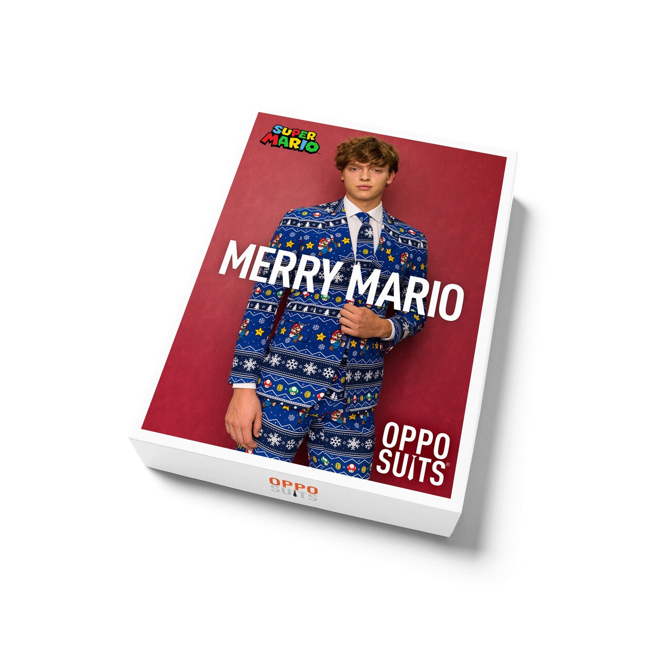 Op deze afbeelding zie je een Kostuums, van het merk Opposuits. Merry Mario™ Kerst Computerspel Man Kostuum