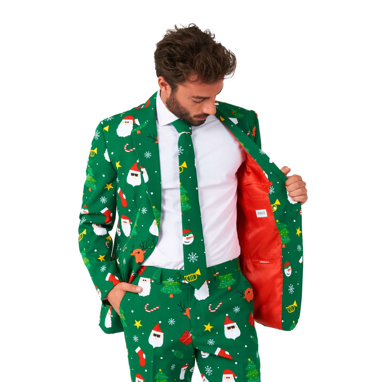 Op deze afbeelding zie je een Kostuums, van het merk Opposuits. Festivity Green Man Kostuum