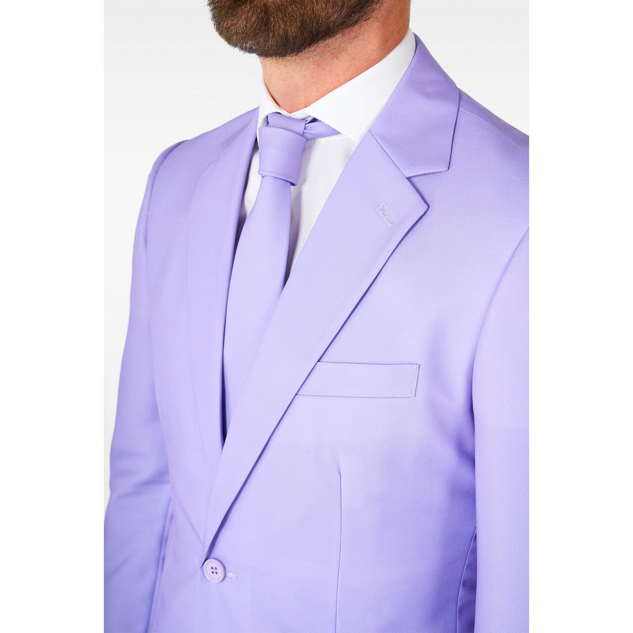 Op deze afbeelding zie je een Kostuums, van het merk Opposuits. Lichtpaars Lavish Lavender Man Kostuum