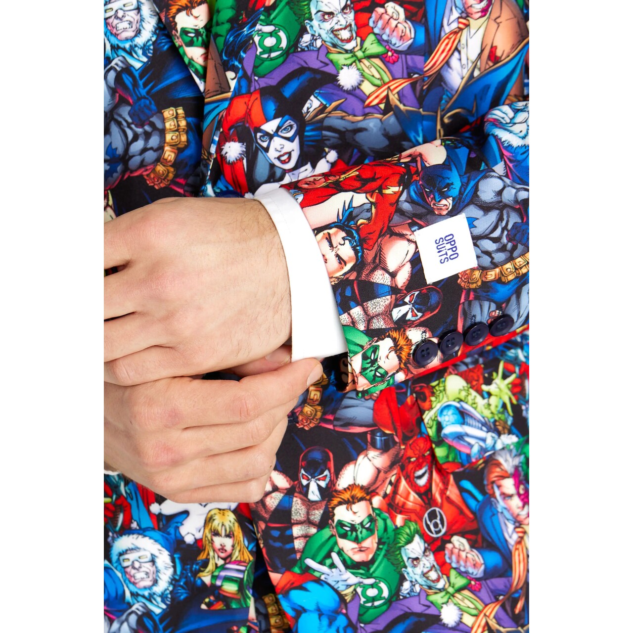 Op deze afbeelding zie je een Kostuums, van het merk Opposuits. Meeting Dc Heroes Man Kostuum