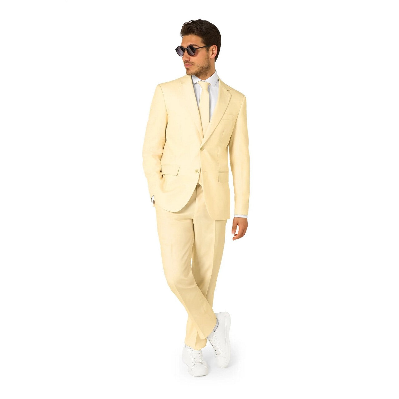 Op deze afbeelding zie je een Kostuums, van het merk Opposuits. Pastellow Man Kostuum
