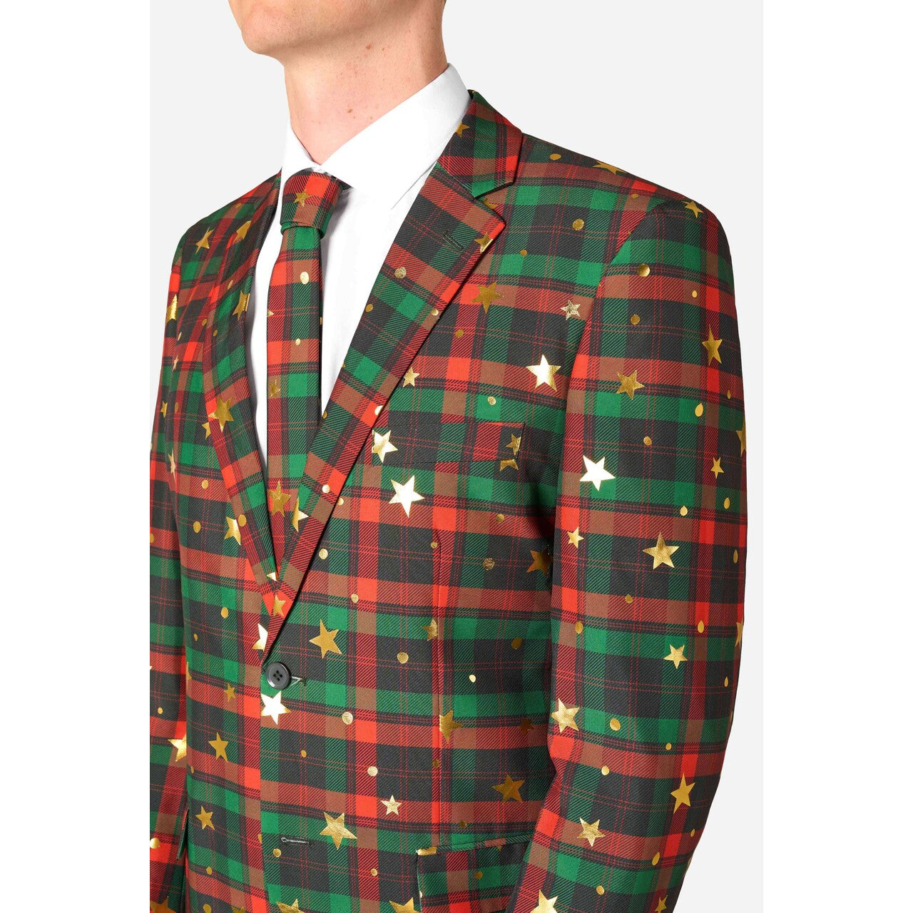 Op deze afbeelding zie je een Kostuums, van het merk Opposuits. Tartan Tidings Man Kostuum