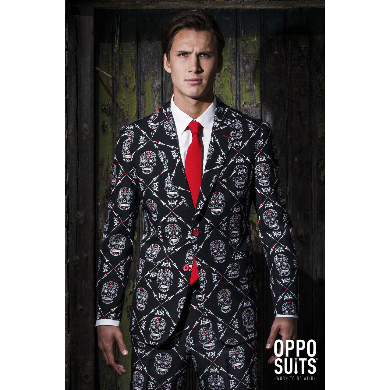 Op deze afbeelding zie je een Kostuums, van het merk Opposuits. Dia De Los Muertos Haunting Hombre Opposuit Man Kostuum