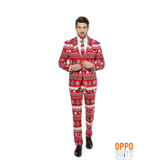 Op deze afbeelding zie je een Kostuums, van het merk Opposuits. Lekker Foute Rood Winter Wonderland Kerst Opposuit Man Kostuum