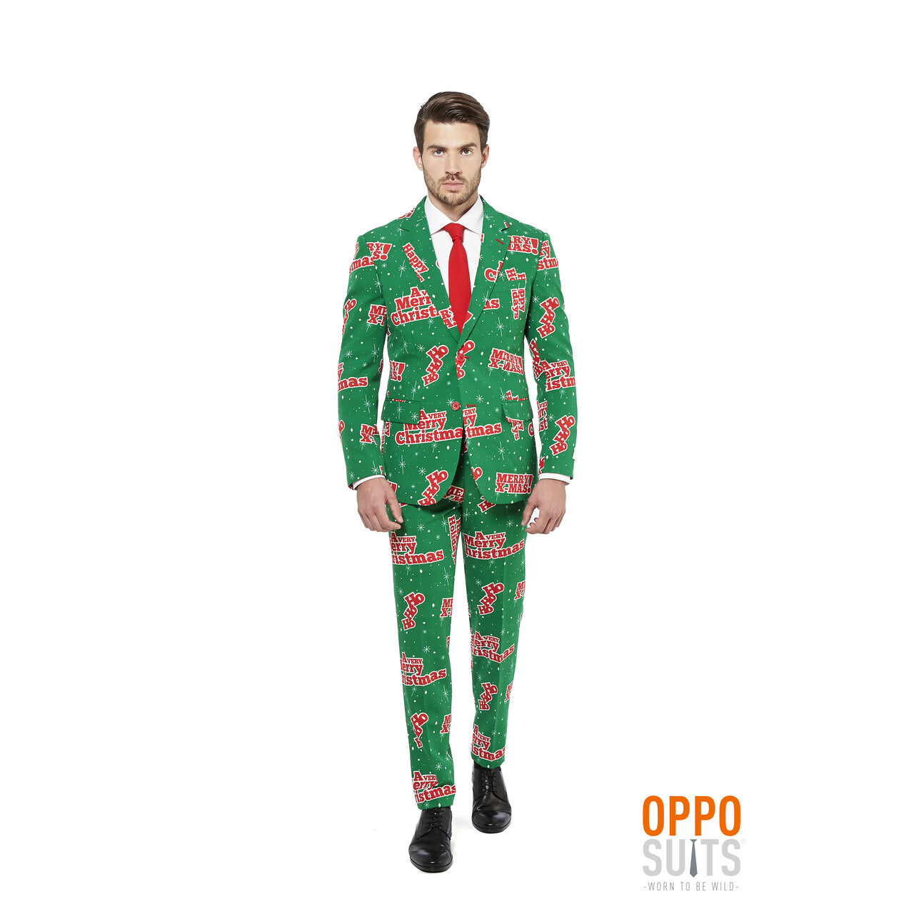 Op deze afbeelding zie je een Kostuums, van het merk Opposuits. Merry Christmas Happy Holidude Opposuit Man Kostuum