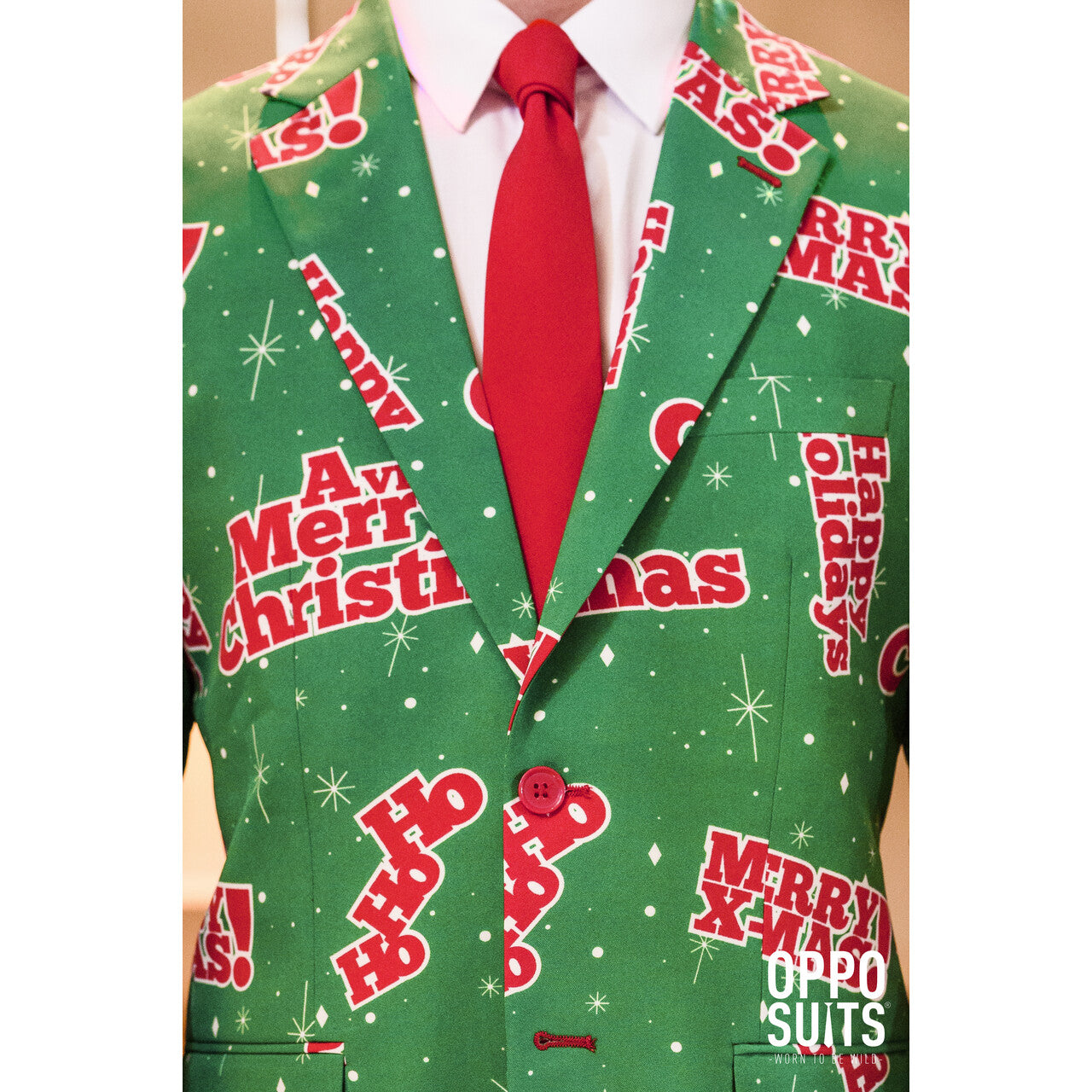 Op deze afbeelding zie je een Kostuums, van het merk Opposuits. Merry Christmas Happy Holidude Opposuit Man Kostuum