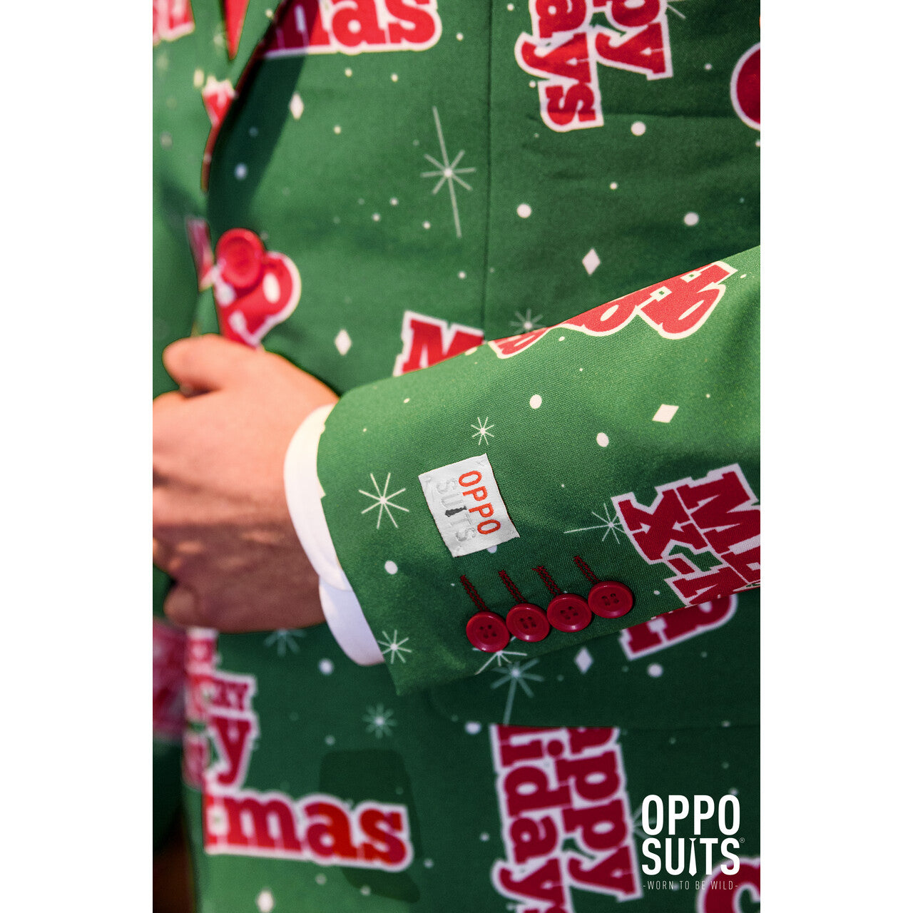 Op deze afbeelding zie je een Kostuums, van het merk Opposuits. Merry Christmas Happy Holidude Opposuit Man Kostuum