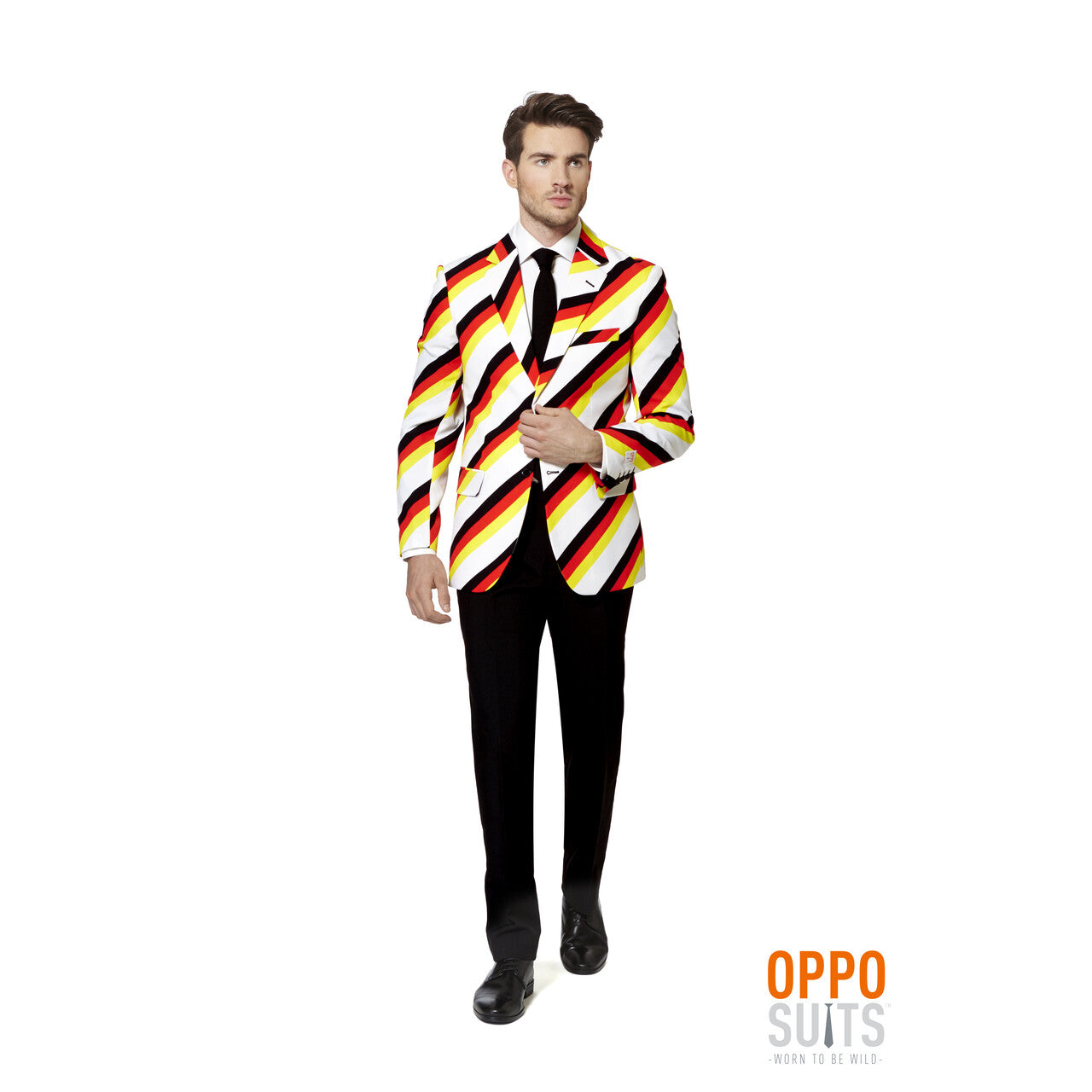 Op deze afbeelding zie je een Kostuums, van het merk Opposuits. Duitse Der Germinator Opposuit Man Kostuum