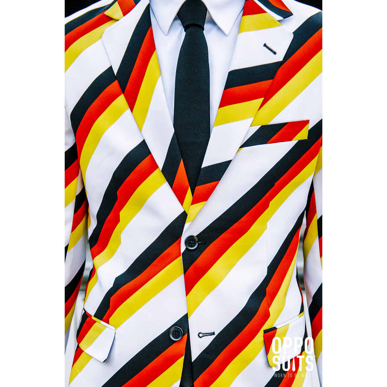 Op deze afbeelding zie je een Kostuums, van het merk Opposuits. Duitse Der Germinator Opposuit Man Kostuum