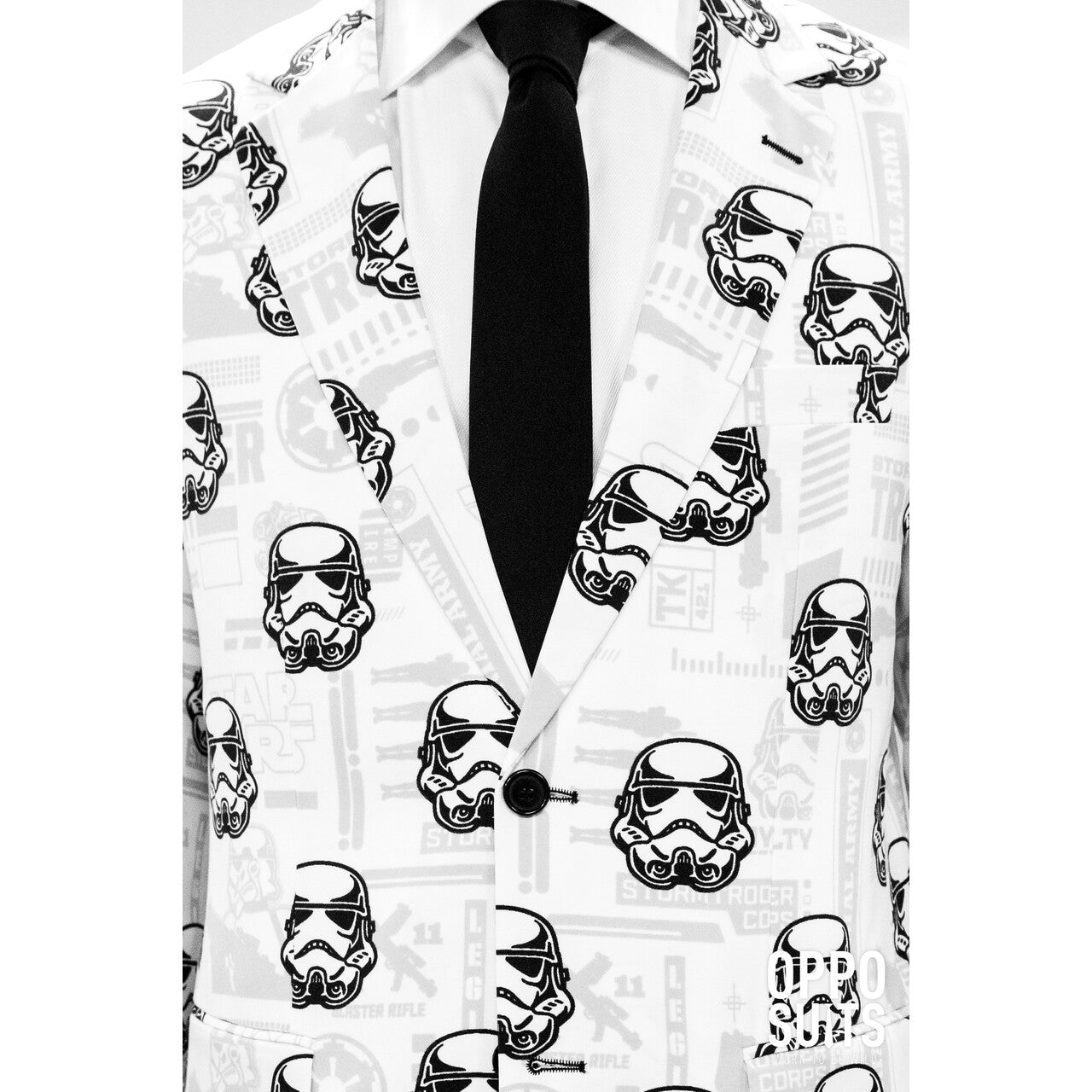 Op deze afbeelding zie je een Kostuums, van het merk Opposuits. Star Wars™ Stormtrooper Opposuit Man Kostuum