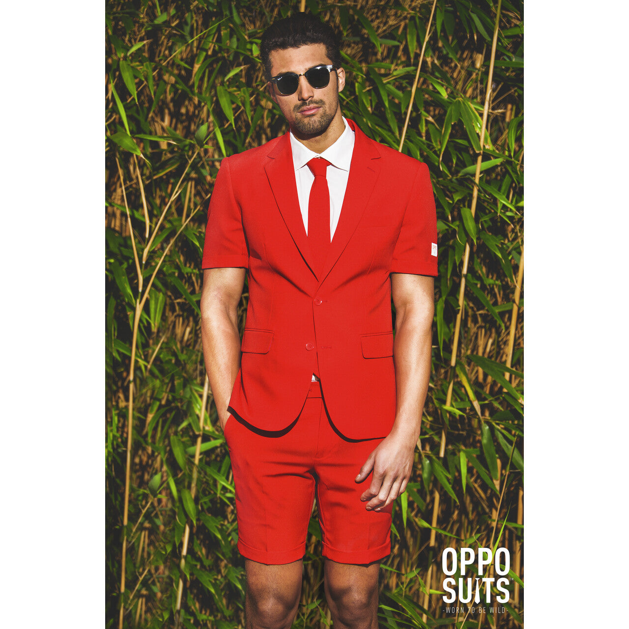 Op deze afbeelding zie je een Kostuums, van het merk Opposuits. Summer Festival Intense Red Devil Opposuit Man Kostuum