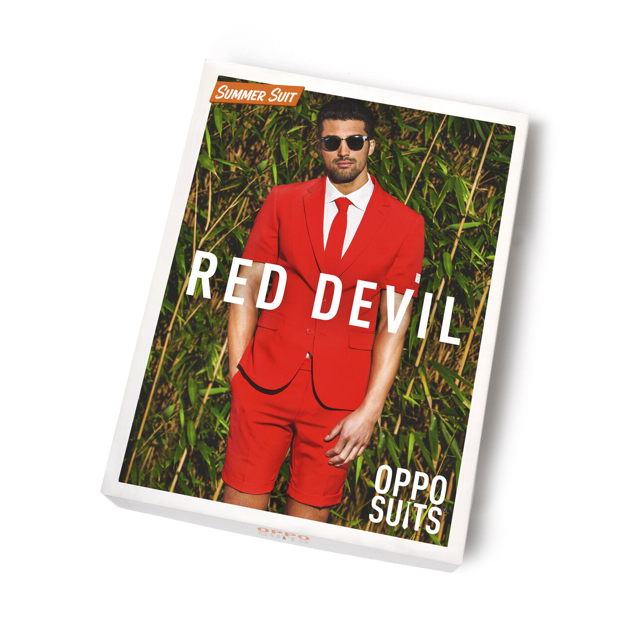 Op deze afbeelding zie je een Kostuums, van het merk Opposuits. Summer Festival Intense Red Devil Opposuit Man Kostuum
