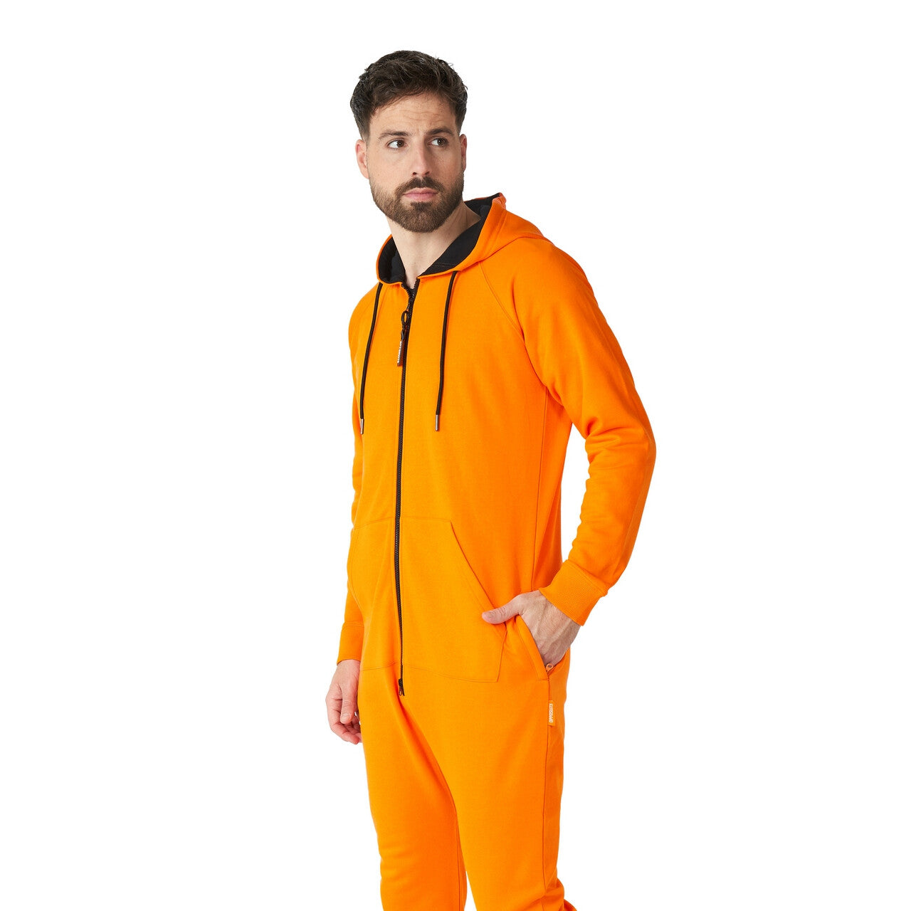 Op deze afbeelding zie je een Kostuums, van het merk Opposuits. The Orange Army Party Man Kostuum